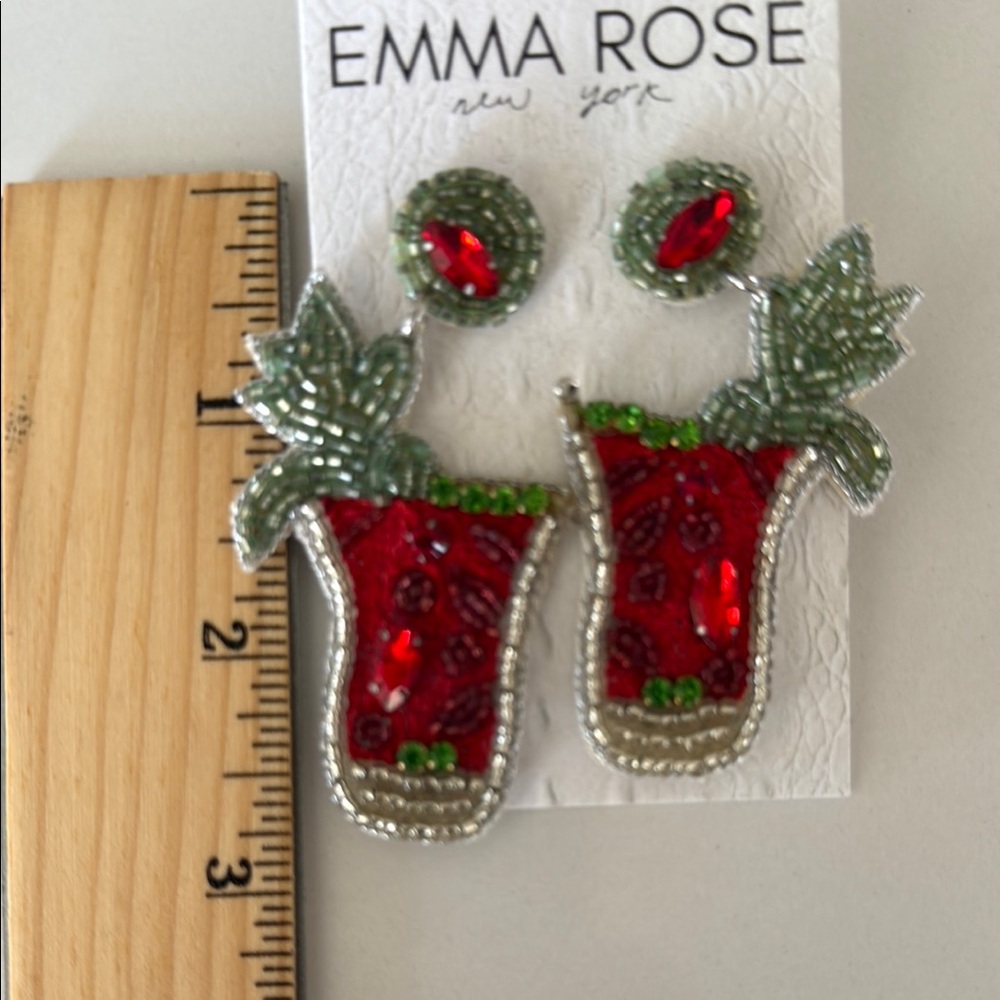 Red and Green Festive Cocktail Earrings